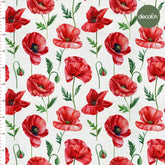 Poppy Flower Pattern Digital Printed Fabric